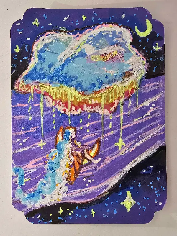 Moon Ride aceo art card