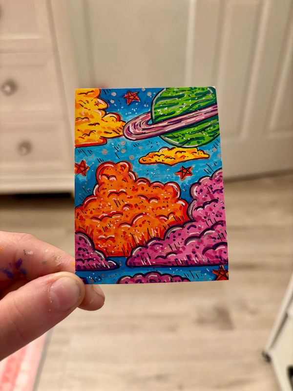 Space in the Sky aceo art card