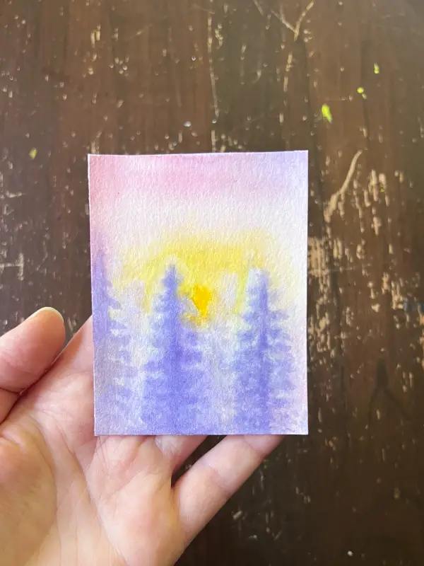 Sunrise Pines aceo art card