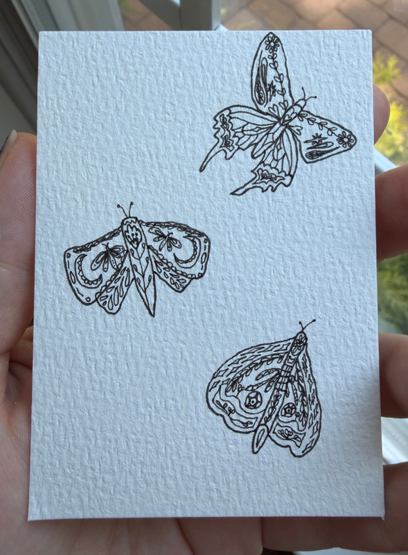 Moth aceo art card