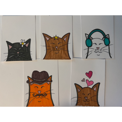 ACEO Mystery Cat Potrait aceo art card thumbnail 2