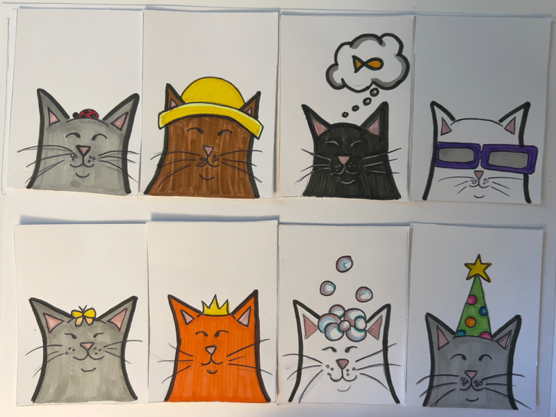 ACEO Mystery Cat Potrait aceo art card