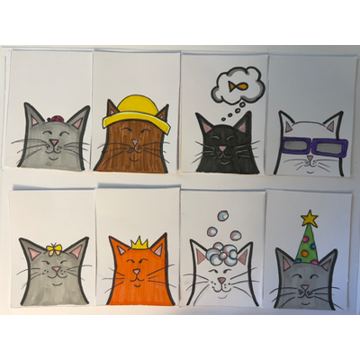 ACEO Mystery Cat Potrait aceo art card thumbnail 1