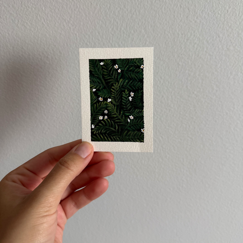 Original Floral ACEO | Botanical Houses #2/4 aceo art card
