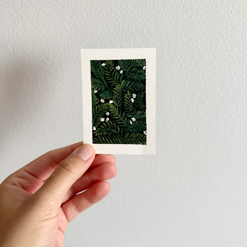 Original Floral ACEO | Botanical Houses #2/4 aceo art card