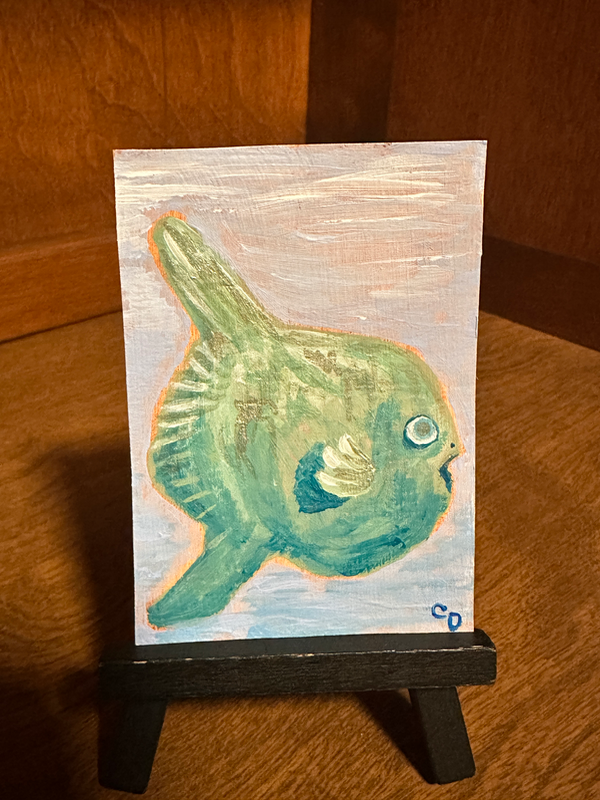 Ocean sunfish aceo art card