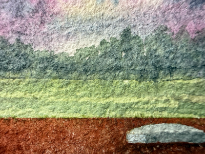 Twilight over Second Base aceo art card thumbnail 2