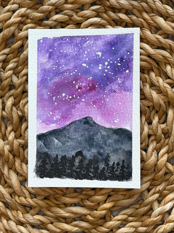 Starlight over the Mountain, ACEO by Wilderness Daydreamer aceo art card