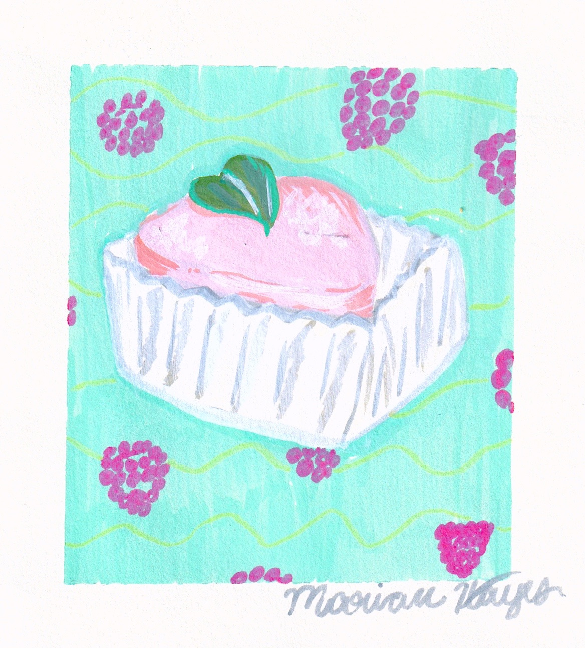 Trader Joe’s Raspberry Mousse Cake aceo art card