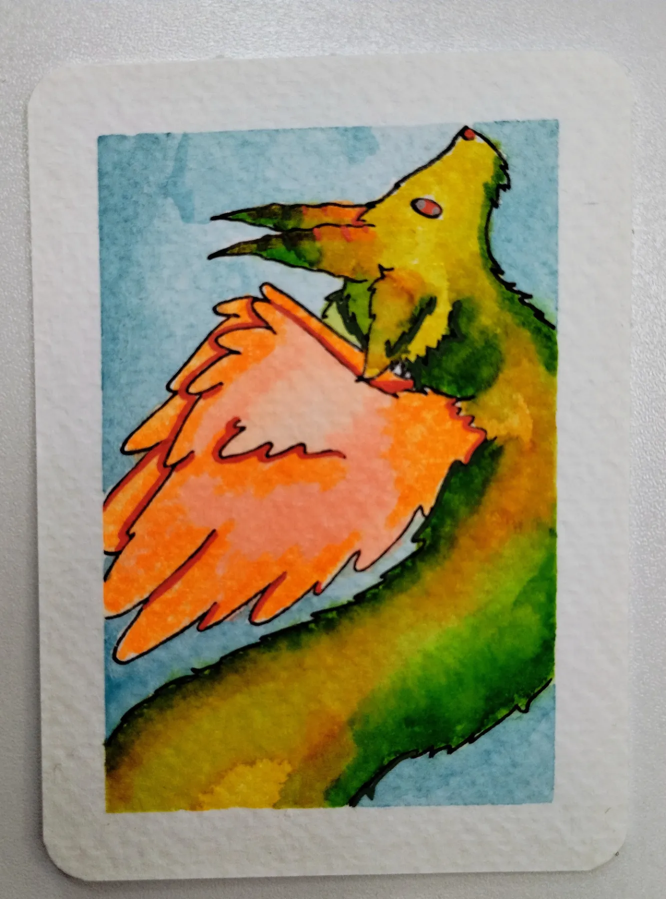 Feathered Citrus 🍋 aceo art card