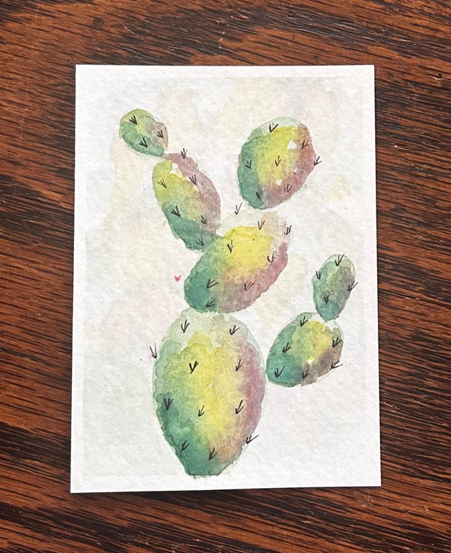 Nopalito (Prickly Pear Cactus) aceo art card
