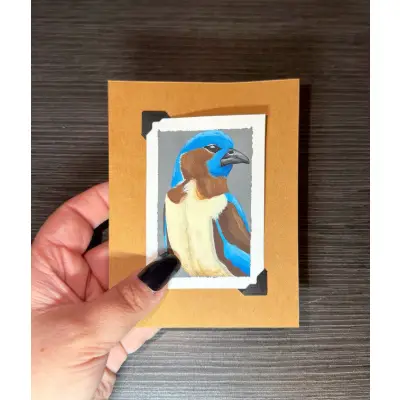 ACEO Original Acrylic Painting Bird Series by Emily aceo art card thumbnail 1