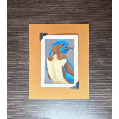 ACEO Original Acrylic Painting Bird Series by Emily aceo art card thumbnail 2