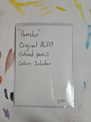 Hamster aceo art card thumbnail 2