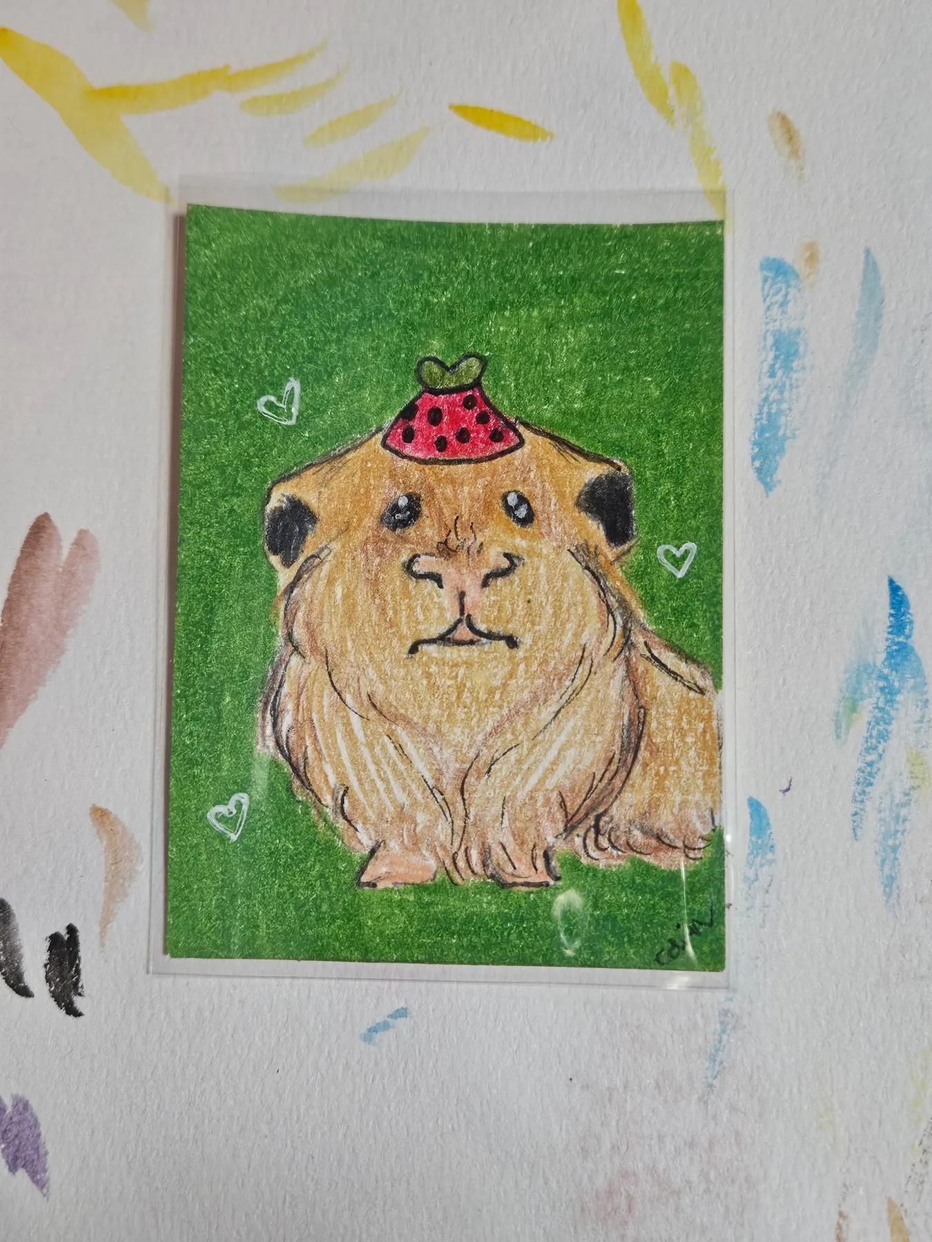 Hamster aceo art card