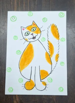 Cat Nipped! aceo art card thumbnail 1
