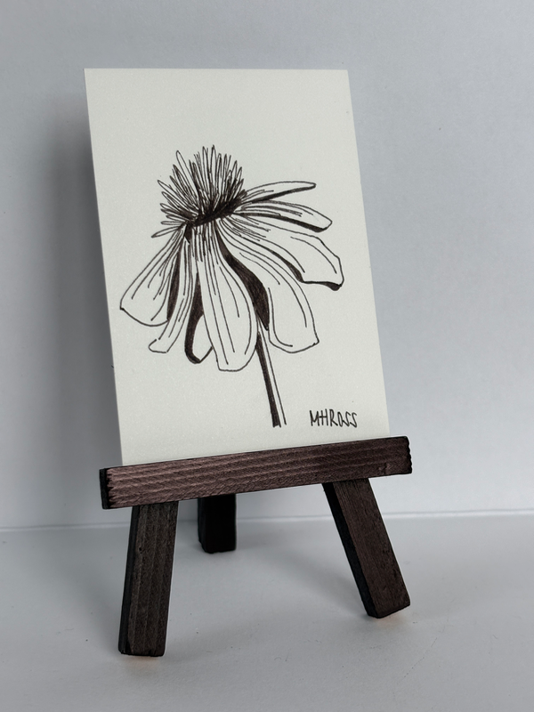 Wilting Zinnia aceo art card
