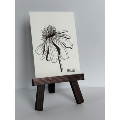 Wilting Zinnia aceo art card thumbnail 1