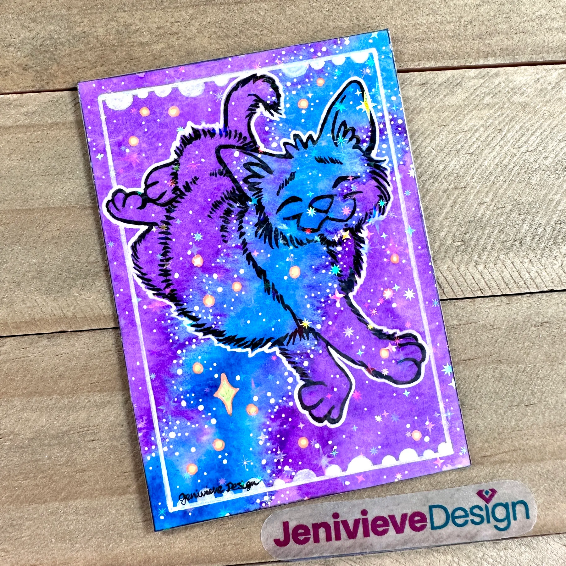 "Furry Belly!" by Jenivieve Design aceo art card