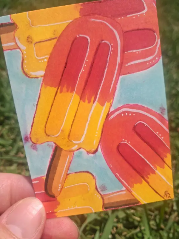 Sticky Popsicles aceo art card