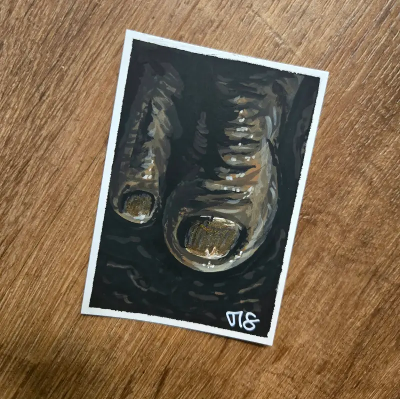 Toes aceo art card
