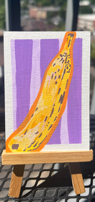 Ripe Banana, Stripe Banana aceo art card