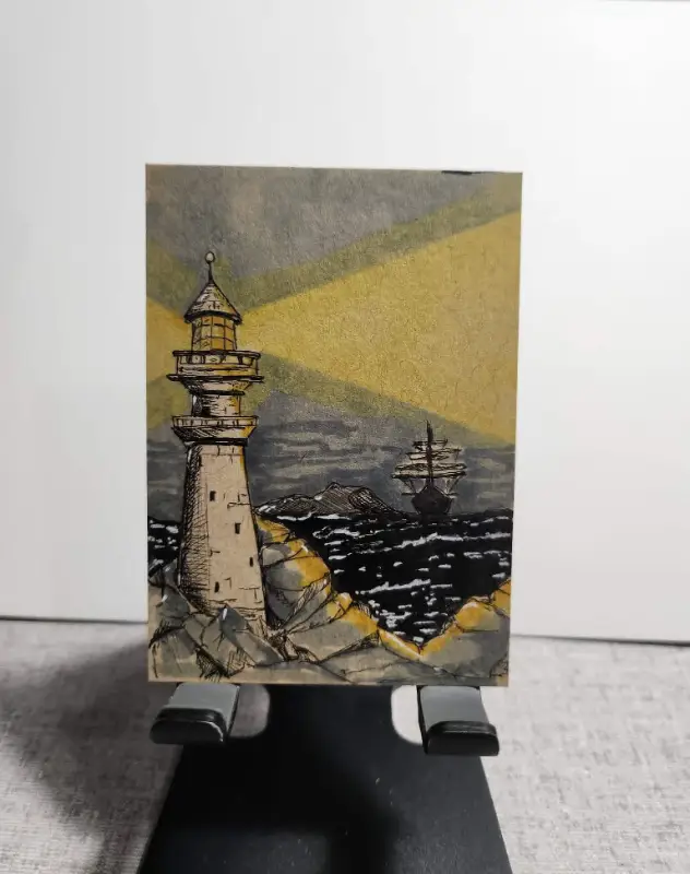 Light House aceo art card