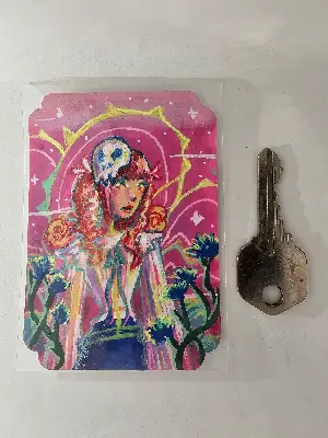 Skull Mask aceo art card thumbnail 2