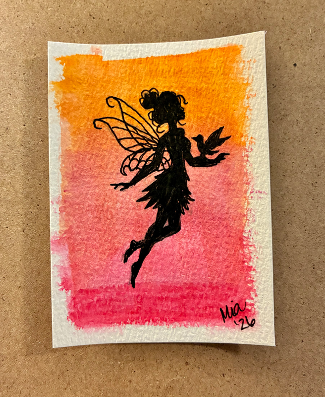 Fairy at Sunset aceo art card