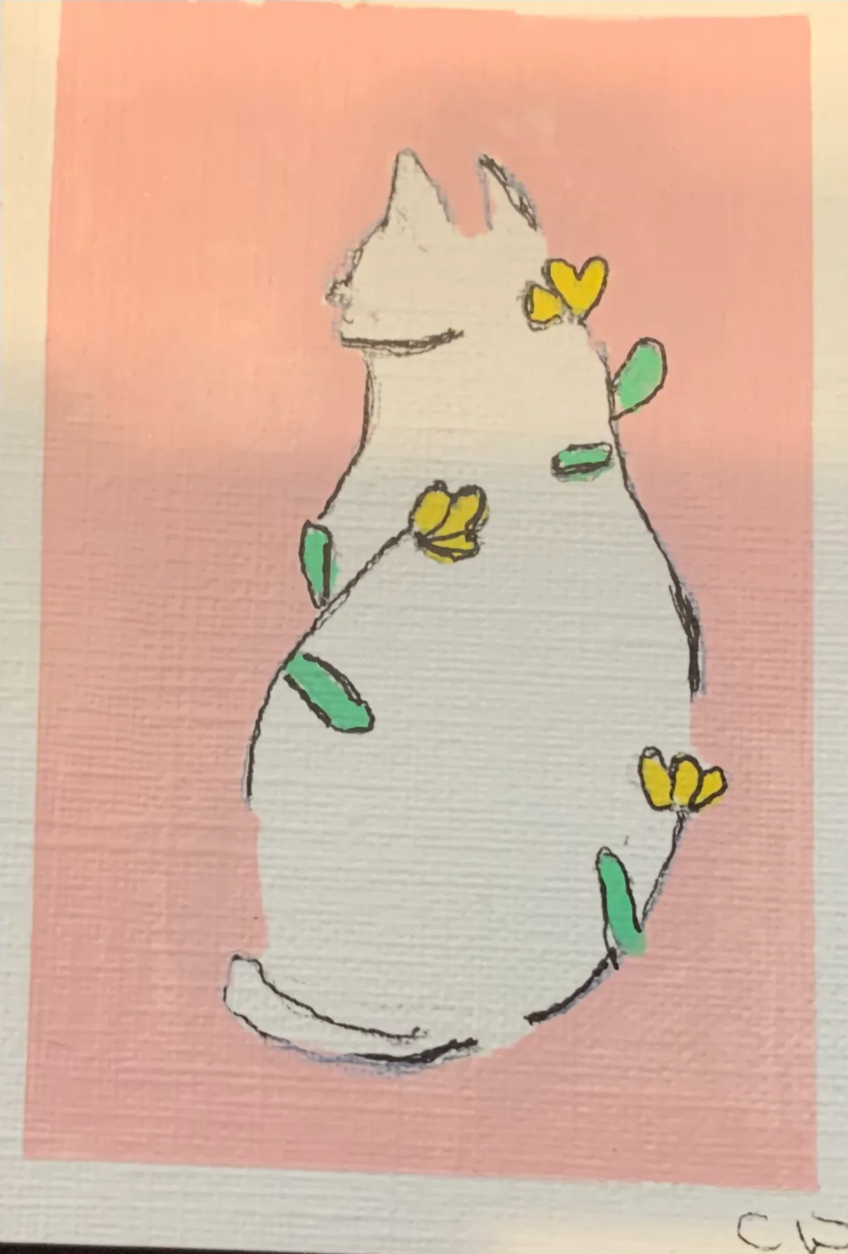 Cat aceo art card