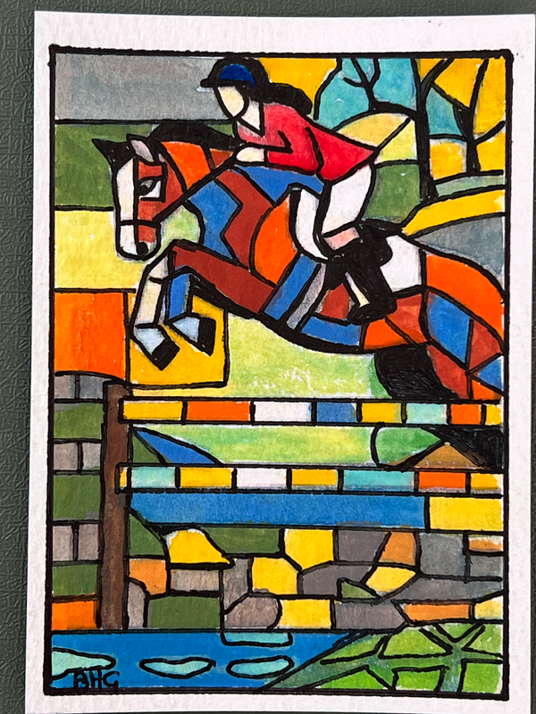 Cross Country Jumper aceo art card