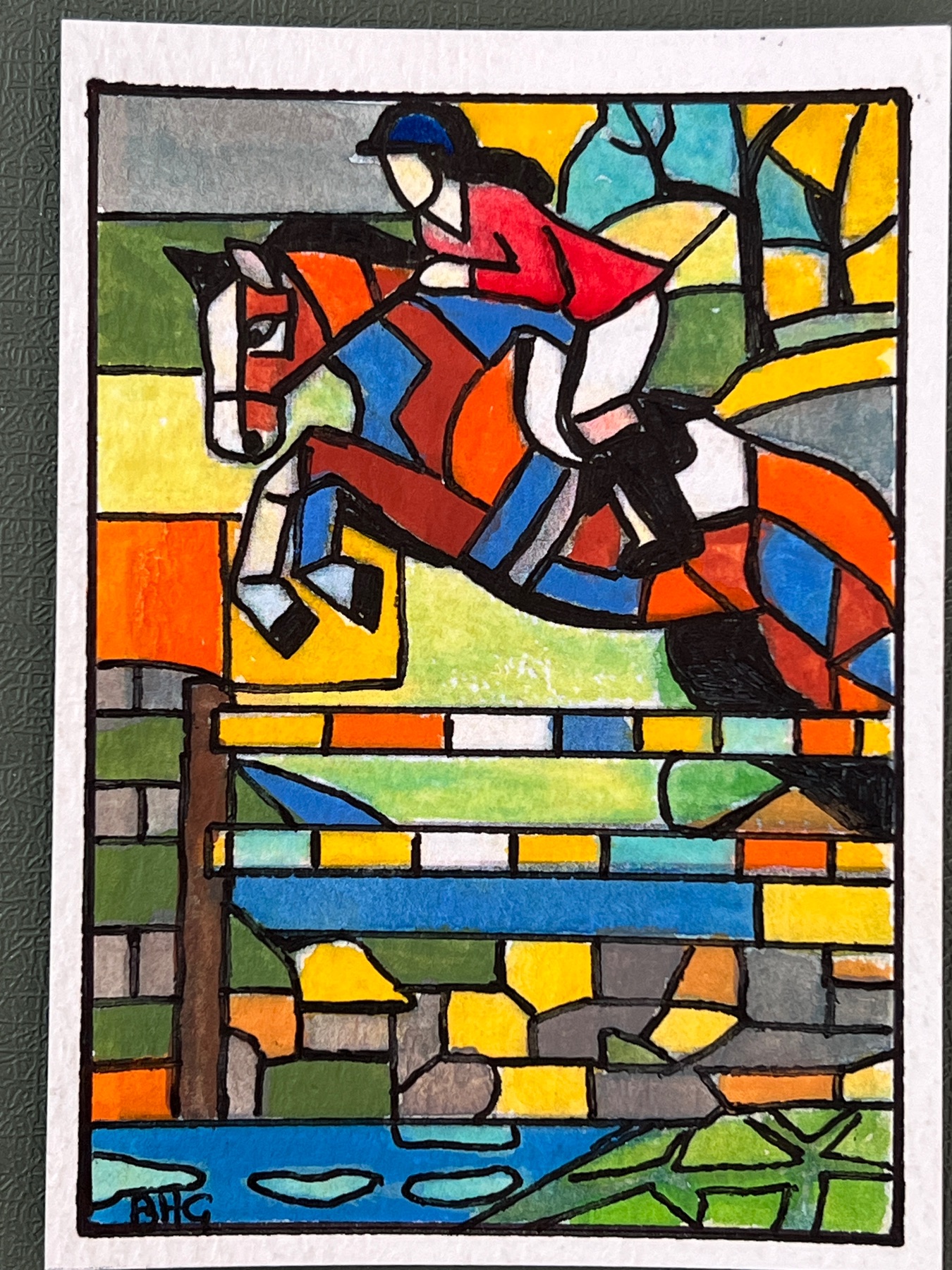 Cross Country Jumper aceo art card