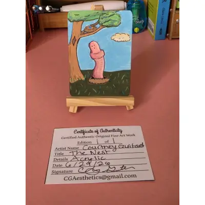 The Nest (Earth Worm) aceo art card thumbnail 2
