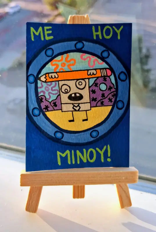 Doodle Bob aceo art card