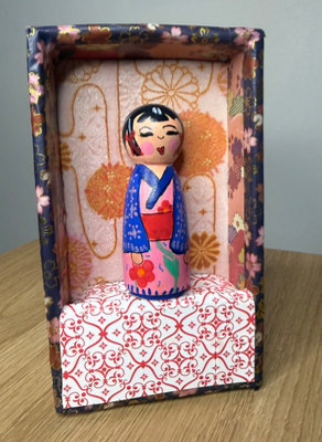 Tiny Art 3D Japanese Shadow Box Wall Mountable aceo art card thumbnail 1