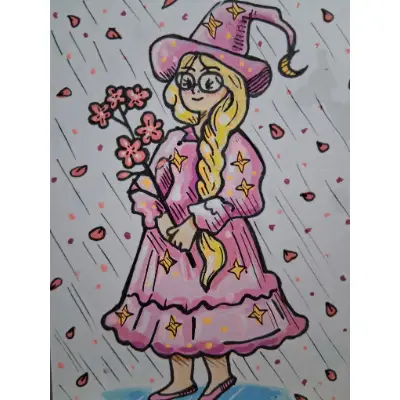 The Flower Witch aceo art card thumbnail 3