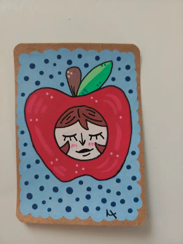 Apple Girl aceo art card