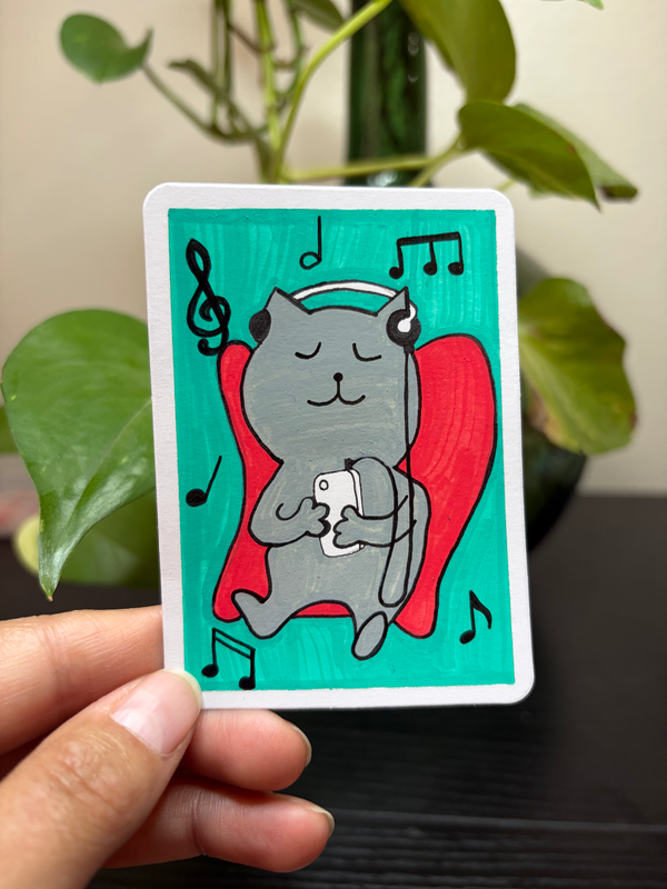 Oliver the Cat aceo art card