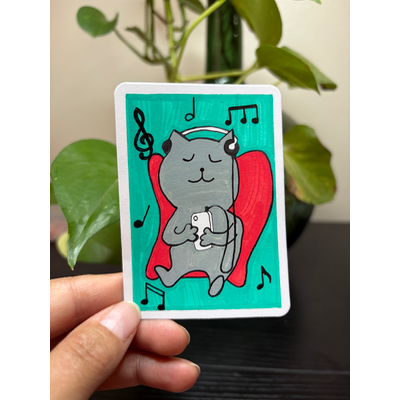 Oliver the Cat aceo art card thumbnail 1
