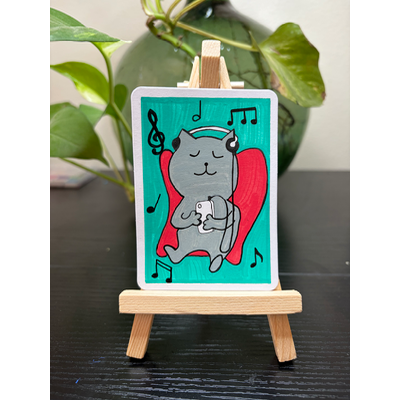 Oliver the Cat aceo art card thumbnail 2