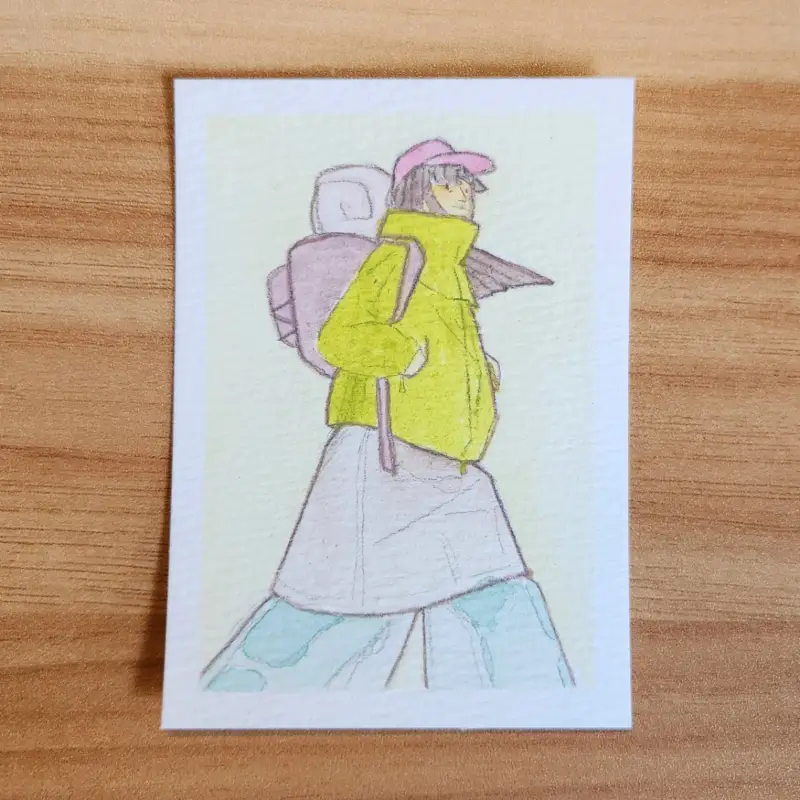 hiking: pack aceo art card