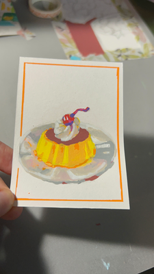 Flan aceo art card thumbnail 3