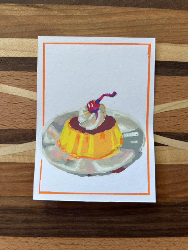 Flan aceo art card