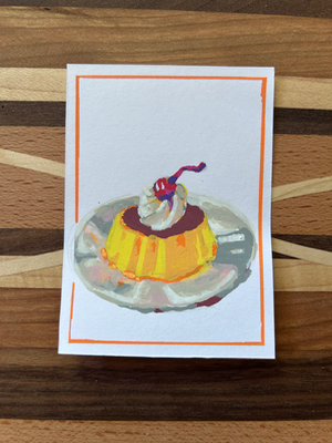 Flan aceo art card thumbnail 1