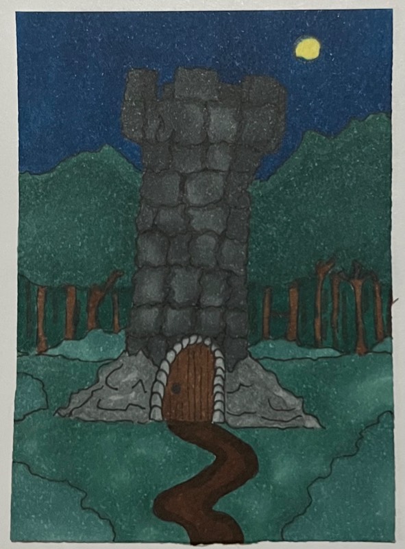 Twilight Tower aceo art card