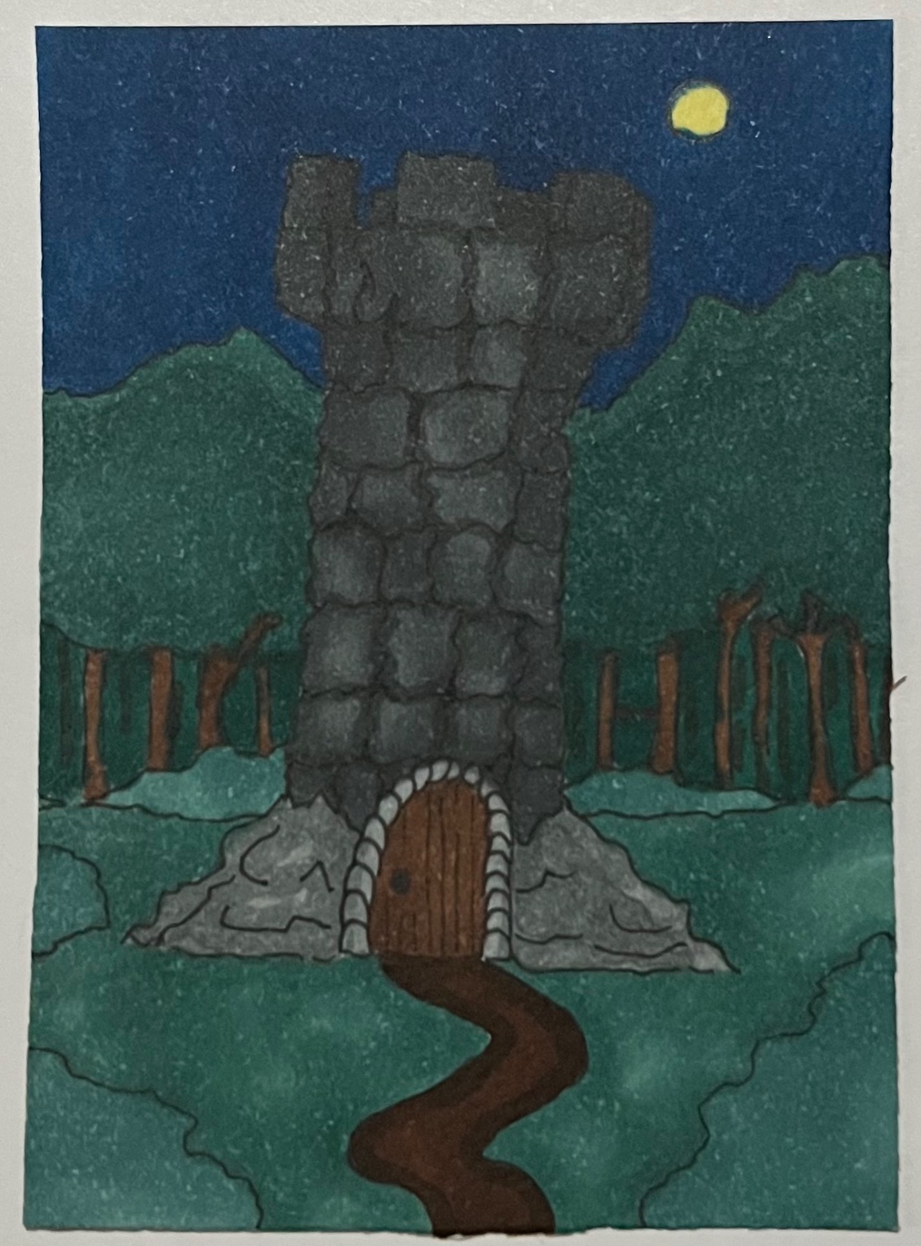 Twilight Tower aceo art card