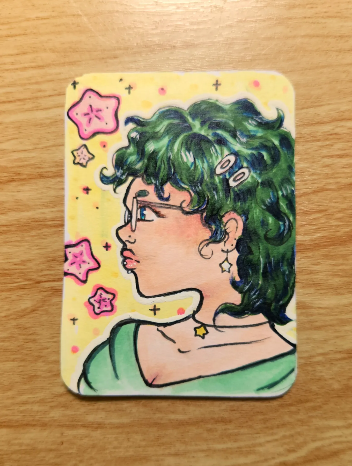 Portrait "Spring Celest" aceo art card