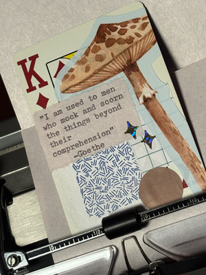 Mushroom Quote Card #135 by Mazerzine Goethe aceo art card thumbnail 2