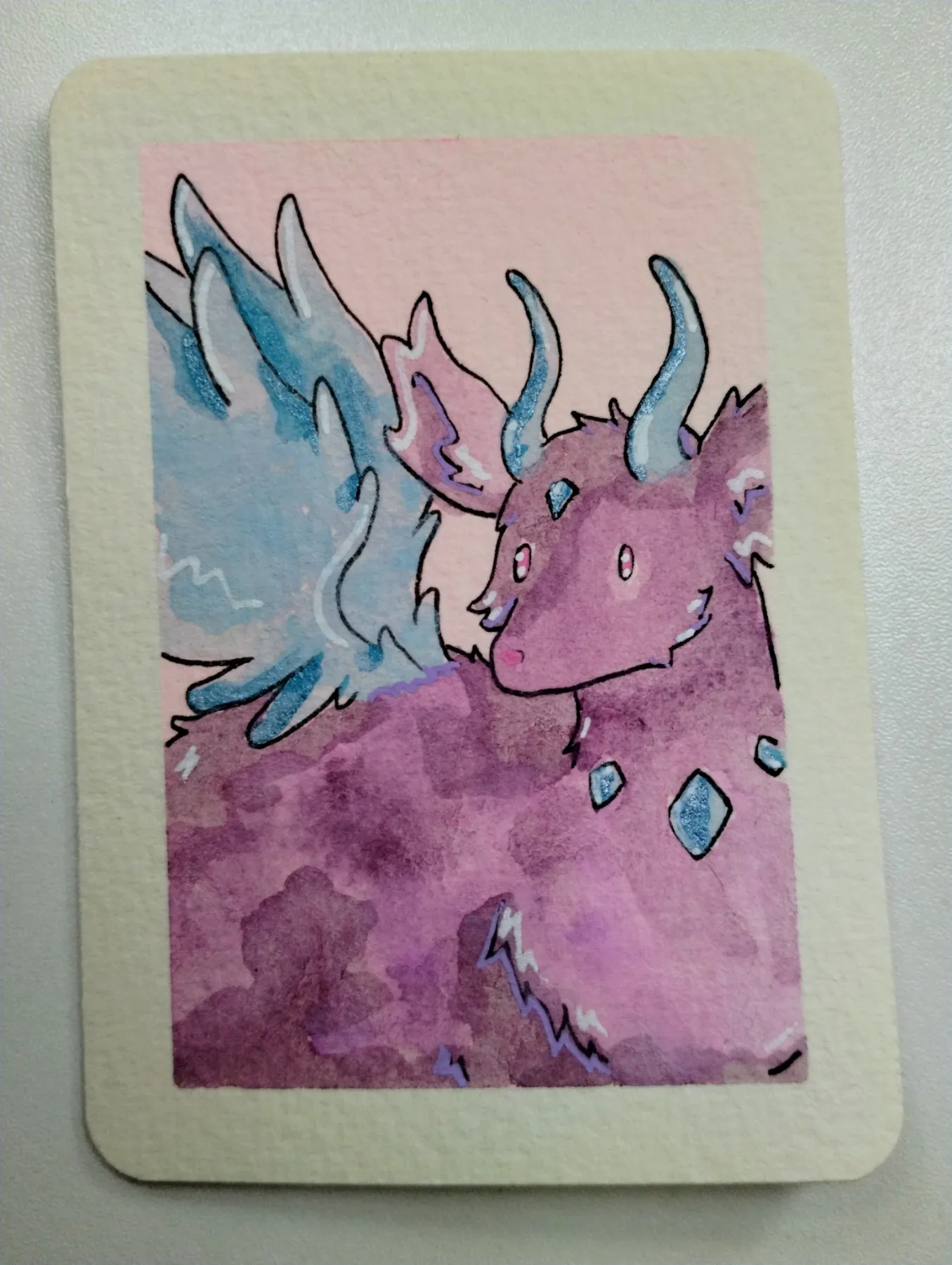 Ice-Wing Guardian aceo art card