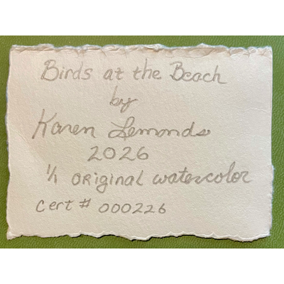 Birds at the Beach aceo art card thumbnail 2